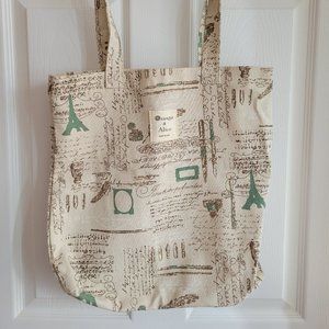 Printed Patterned Tote Bag Paris Themed